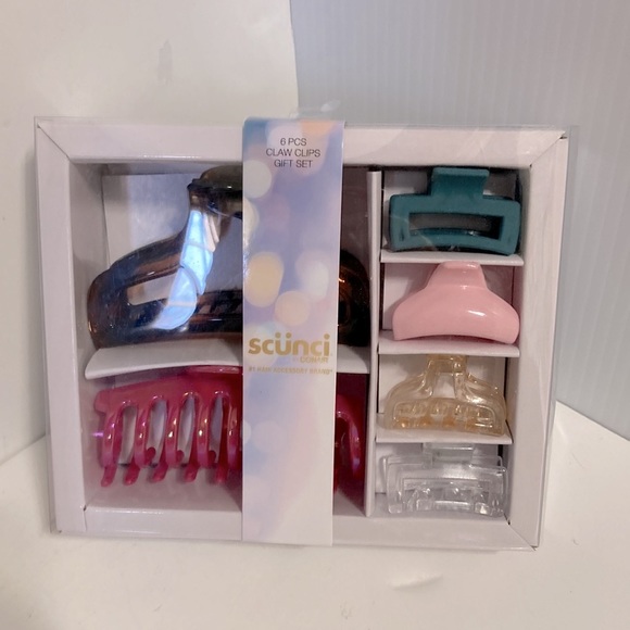 Scunci Claw Hair Clips NEW assorted shapes, sizes, and colors Set of 6 - Picture 2 of 7